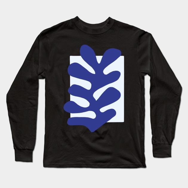 Blue Leaf Painting Long Sleeve T-Shirt by isstgeschichte